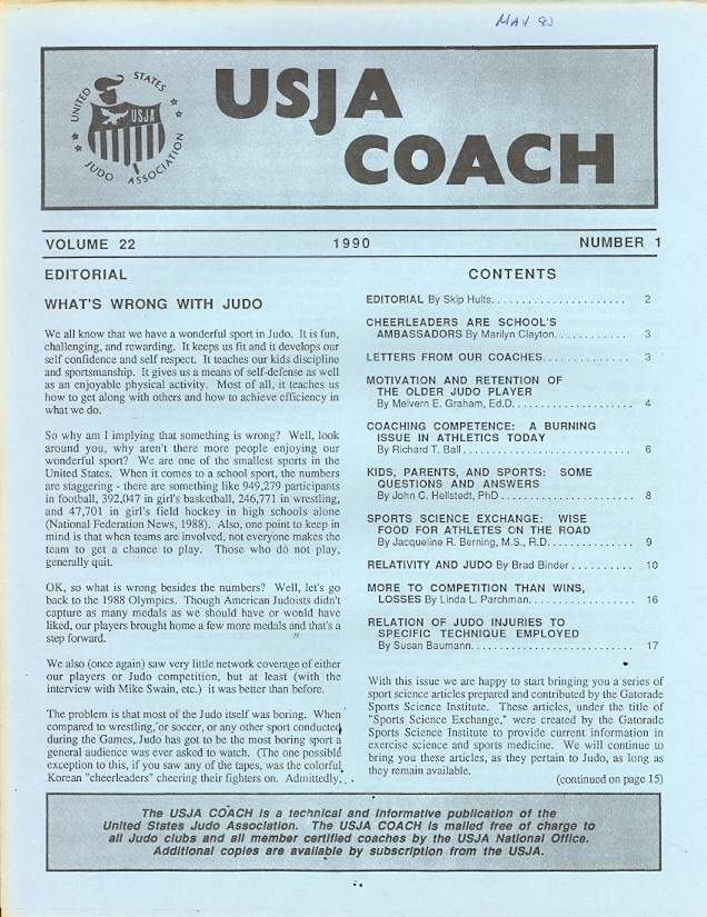 1990 USJA Coach Newsletter